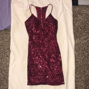 Sparkling Maroon Party Dress